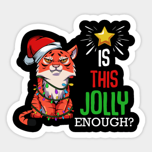 Jolly Tiger - Funny Christmas Sayings Sticker